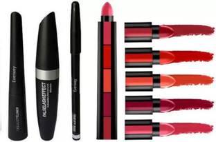 Hot Beauty Kajal, Mascara, Eyeliner & Ultra Smooth Beauty Creamy Matte 5 in 1 Lipstick
