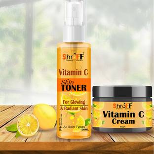 Shroff vitamin c face creamfacebrighteningcream&antiaging with vitamin c skinmist toner