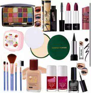 lately EYSHADOW WITH COMPACT FOUNDATION EYELINER MASCARA KAJAL LIPSTICK & MAKEUP BRUSH