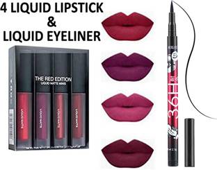 POMORA Liquid Matte Mini Lipstick Red Edition and Waterproof Liquid Eyeliner