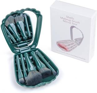 DAIMANPU 5in1 Makup Brush Set Green with Makeup Beauty Blender Combo Set
