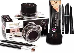 YELGO Black Brown Gel Eyeliner with Mascara with Eyebrow Pencil and Black Eyeliner