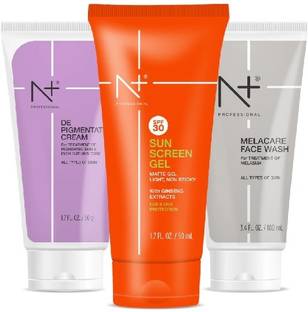N PLUS PROFESSIONAL Pigmentation & Melasma Home Care Combo (facewash + De-Pigmentation Cream + SPF 30)
