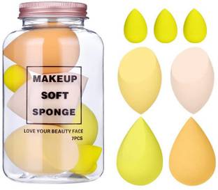 House Of Huda Makeup Sponge Puff 7 Pcs Set with jar Storage Box