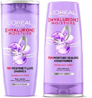 L'Oreal HYALURON MOISTURE SHAMPOO-82.5ml+CONDITIONER-71.5ml 72 MOISTURE SEALING(PACK OF2