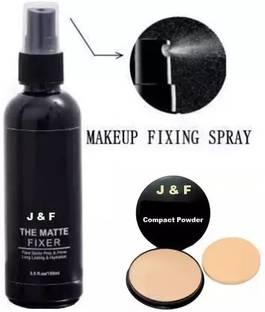Zailie Face Compact Powder With Makeup Fixer Spray