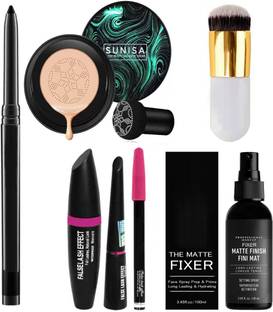 SHEFFO Kajal & Foundation,Eyeliner Mascara Eyebrow Pencil,Fixer& Foundation Brush