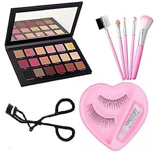 YELGO EyeShadow Palette 18 Color & 5 Pcs Makeup Brush & Eyelash Curler & False Eyelash (8 Items in the set)