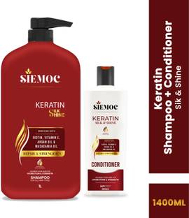siemoc Keratin Hair Breakage Repair Shampoo 1L+ Conditioner 400ML (COMBO PACK)