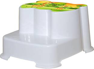 KRIYAKAL Kids Step Stool for Bathroom & Kitchen, Giraffe Print Bathroom Stool