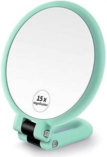 banira Hand Held Mirror,Double Side Folding Makeup Mirror with Adjustable Handle