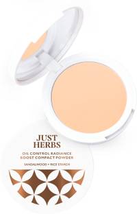 Just Herbs Oil Control Radiance Boost Compact Powder With Sandalwood For All Skin Types Compact