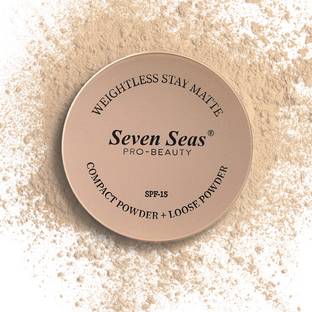 Seven Seas 2 In 1 Weightless Stay Matte Compact | Pressed Powder + Loose Powder SPF 15 Compact