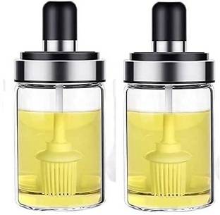 SIOPAWORLD Oil & Vinegar Set Glass, Plastic, Silicone