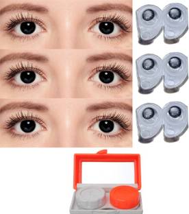 Globalead 3pc Black Color Eye Korean Color Contact lens for you Eye Color