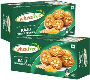 wheafree Kaju Butter Cookies - Gluten Free - Pack of 2 (200g each) Cookies Biscuit