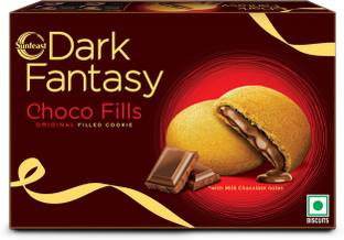Sunfeast Dark Fantasy Choco Fills, Original Filled Cookies with Choco Creme|Perfect Snack Cream Filled Biscuit