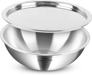 Dhara Stainless Steel Gas And Induction Base Triply Tasla with Lid 1.5 L capacity 20 cm diameter