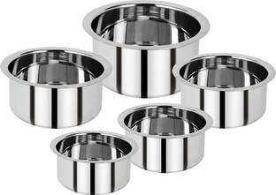 Smmart RajLaxmi Patila/Bhagona/Tope jo (500ml to 1500ml) Induction Bottom Cookware Set