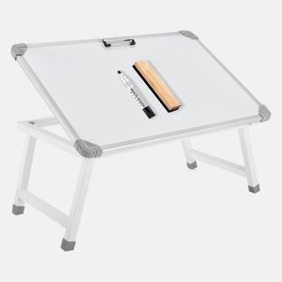 Eduway Non Magnetic Wooden Multipurpose Portable Whiteboard Study Laptop Table | Portable Desk & Laptop bed Multipurpose Portable Whiteboard Study Laptop Table with 1 Marker 1 Duster. Whiteboards and Duster Combos