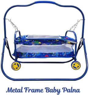 IMPHI Baby Cradle with Swing & Mosquito Net – Portable Infant Bassinet with 4 Wheels