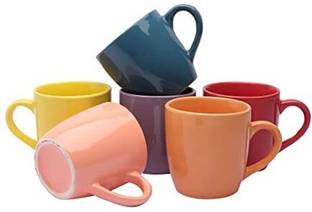 love unlimited Premium MULTICOLARTea Cups Set of 6 | Coffees for Home Office Ceramic Coffee Mug