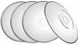 PINJAS Pack of 6 Glass Glass saucer glass plate for multifuctional kitchen use (Clear)