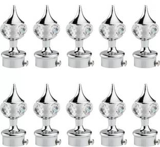 HELENSON Silver Curtain Knobs, Rod Rail Bracket Metal