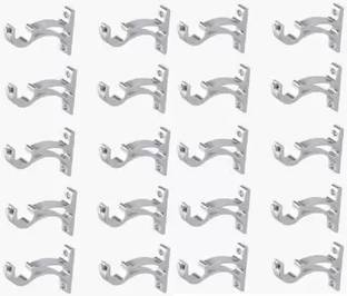 Walker's Decor Silver Rod Rail Bracket, Curtain Knobs, Curtain Rods, Curtain Hooks Metal Door Hanger