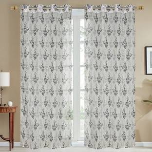 Mclimb 182.88 cm (6 ft) Net Transparent Shower Curtain (Pack Of 2)