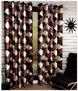Decor World 213 cm (7 ft) Door Polyester Curtain (Pack Of 2)