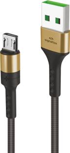 SIGNATIZE Micro USB Cable 4 A 1.2 m 4A Micro USB Data & Charging Cable, Made in India, 480Mbps Data Sync, Strong & Durable 1.5-Meter Nylon Braided USB Cable for Micro USB Devices - (Black)