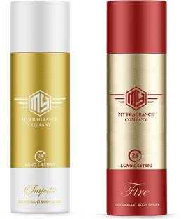 My Fragrance Deodorant Fragrance Original Impulse or fire Set For Men & Women 165ml Each Deodorant Spray  -  For Men & Women