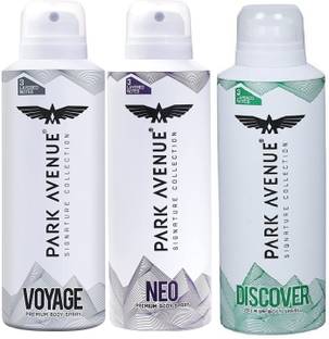 PARK AVENUE Voyage , Neo , Discover Pemium Body Spray, 150ml (Pack of 3) Body Spray  -  For Men & Women