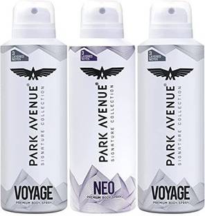 PARK AVENUE Signature Collection Premium Body Spray, 2 Voyage & 1 Neo Perfume  -  150 ml