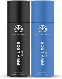 THE MAN COMPANY Dynamic Duo | Bold Deo 40ml + Active Deo 40ml Body Spray  -  For Men