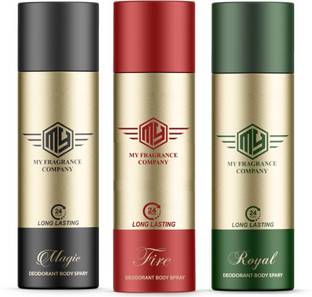 My Fragrance Original Magic-Fire-Royale Set For Men 165ml Each (Combo Of 03) Deodorant Spray  -  For Men