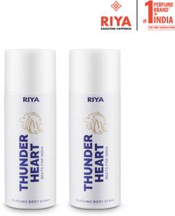 Riya THUNDER HEART WHITE, DEODORANT BODY SPRAY, MANDARIN AMBER, LONG-LASTING Deodorant Spray  -  For Men
