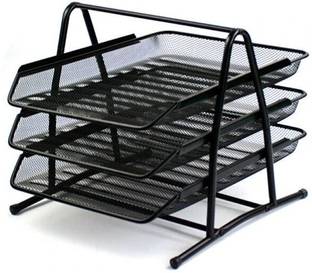 FULLHOUZ 3 Compartments Metal Document Tray or Office File Rack