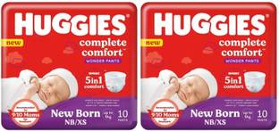 Huggies Huggies Complete Comfort Wonder Pants diapers, Size XS/NB(Pack of 2,10Pcs Each) - XS