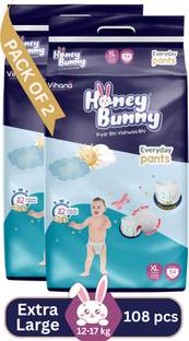 HONEY BUNNY Baby Diaper Pants with bubble top sheet| Extra Soft | 12 Hour protection - XL