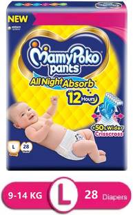MamyPoko All Night Absorb Standard Baby Diaper Pants Large Size - L
