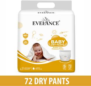 EVELANCE Baby Diaper Pants with Rash Protection and 3x Faster absorption Technology - S
