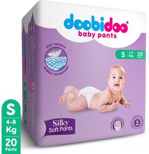 Doobidoo Silky Soft Baby Diaper Pant Small Rash Free Anti-Leak Highly Absorbent 4-8 kgs - S