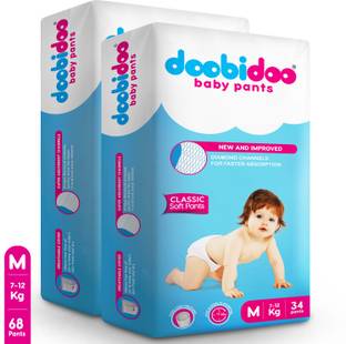 Doobidoo Newly Improved Classic Soft Diaper Anti-Leak Highly Absorbent Baby Pant 7-12Kg - M