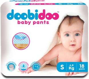 Doobidoo BabyPants Small Size Rash Free Soft Diapers Anti-Leak Highly Absorbent 4-8Kg - S