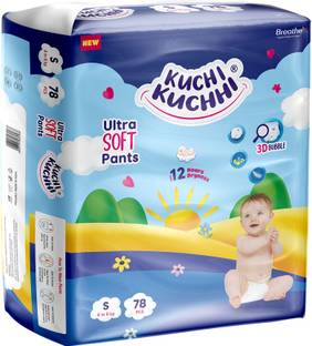 KUCHI KUCHHI Premium super soft baby diaper with a 3D bubble top. - S