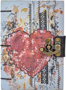 NIZAM HANDICRAFT Handmade Lover Diary 7X5 Inch Diary Unruled 200 Pages (Multicolour) Regular Diary Single Rule 200 Pages