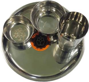 SHINI LIFESTYLE Pack of 4 Stainless Steel Premium Dinner Set Diamond Touch Eco Dinner Set