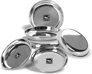 Next Future Halwa/ Dessert/ Snacks plate, Set of 6, Mirror Polish Quarter Plate